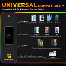 Load image into Gallery viewer, RGB Gaming Mouse Pad with 15W Qi Wireless Charging and Raised Charging Platform
