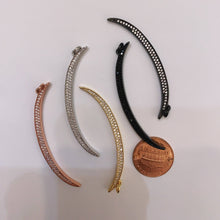 Load image into Gallery viewer, Clear CZ Pave On Black Micro Pave Moon Shape Charm Beads, sku#F394C/F1511