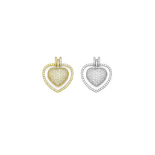 Load image into Gallery viewer, CZ Pave Double Heart Pendant, Sku#A216