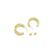 Load image into Gallery viewer, Gold / Silver Double Link Hoop Stud Earrings, Sku#A260