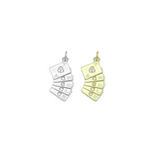 Load image into Gallery viewer, Clear CZ Gold Silver Poker Card Charm Pendant,Sku#A487