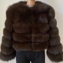 Load image into Gallery viewer, Faux Fox-fur Patchwork Thickened Warm Fur Coat