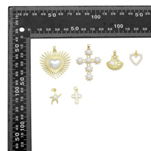 Load image into Gallery viewer, White Pearl Heart White Cross Shell Starfish Charm Pendant,Sku#LD746