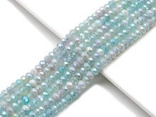 Load image into Gallery viewer, Mystic Natural Aqua Blue Banded Agate Rondelle Faceted Beads, Sku#UA251