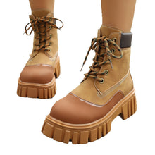 Load image into Gallery viewer, Women's Chunky Heel Vintage Ankle Boots – Plus Size Lace-Up Block Heel Booties