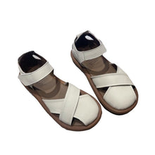 Load image into Gallery viewer, Women's Breathable Roman Sandals – Closed Heel, Velcro Strap, Round Toe