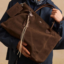 Load image into Gallery viewer, Premium Suede Travel Tote Bag - Diagonal Shoulder Handbag Brown