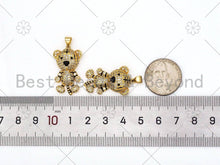 Load image into Gallery viewer, CZ Micro Pave 3D Cute Little Tiger Pendant/Charm,18k Gold Filled Tiger CZ Pendant, Bracelet Necklace Charm Penadnt, 17x29mm,Sku#L603