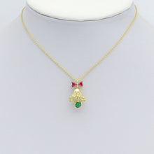 Load image into Gallery viewer, CZ Gold Silver Christmas Bell Charm Pendant,Sku#A481