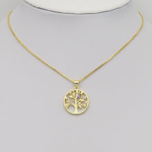 Load image into Gallery viewer, Gold Colorful CZ Tree On Round Ring Charm, Sku#LD421