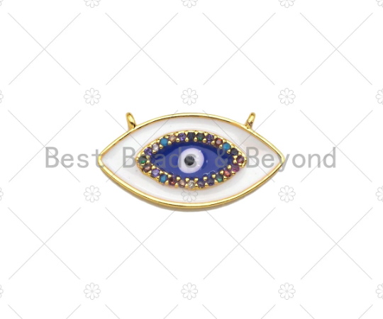 CZ Enamel Evil Eye Charm, Sku#L534