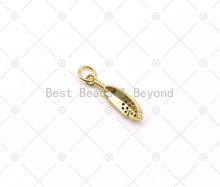 Load image into Gallery viewer, Fuchsia CZ Micro Pave Leaf Shape Pendant, 18K Gold Filled Leaf Charm, Necklace Bracelet Charm Pendant, Sku#LK499