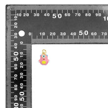 Load image into Gallery viewer, Pink Enamel Gold One eyed Monster Charm Pendant,Sku#LD710