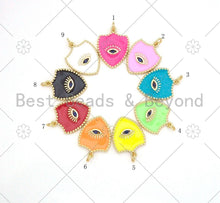 Load image into Gallery viewer, Colorful Enamel Evil Eye On Shield Shape Pendant,18K Gold Filled Enamel Evil Eye Charm,Enamel Jewelry,18x23mm,Sku#L579