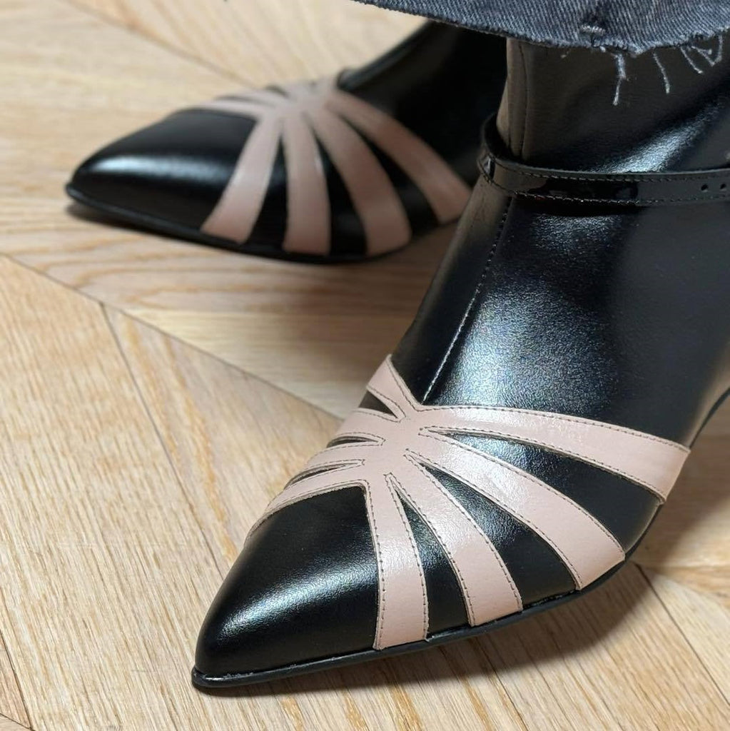 Women's Pointed Toe Chunky Heel Ankle Boots - Low Heel Booties with Back Zipper | Sarah Express