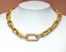 Load image into Gallery viewer, Chunky Chain Necklace with CZ Clasp, Sku#CL17