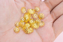 Load image into Gallery viewer, 50pc Gold/Silver filigree Flower bead caps, C3