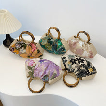 Load image into Gallery viewer, Bamboo Handle Tote Bag for Women - Shell Shape Shoulder Bag with Polyester Lining