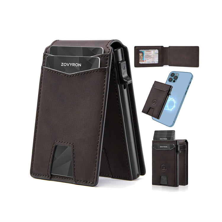 Premium Detachable Card Holder Wallet - Compact Vegan Leather Bifold with RFID Protection for Men & Women