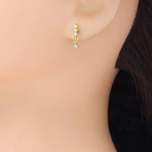 Load image into Gallery viewer, Dainty four Dots Round Triangle CZ Earrings, Sku#A361