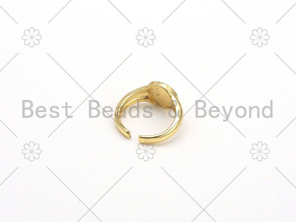 Colorful Enamel Smiley Face Adjustable Ring, Sku#X240