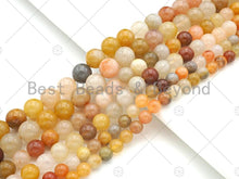 Load image into Gallery viewer, Quality Genuine Rutilated Jade Smooth Round Beads, 6mm/8mm/10mm/12mm Red Gold Gray Jade Beads, 15.5'' Full Strand, SKU#U1160