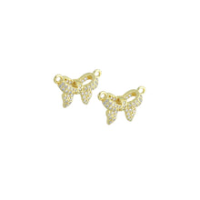 Load image into Gallery viewer, Clear CZ Gold Bow Connecter Charm Pendant,Sku#LD730