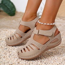 Load image into Gallery viewer, Women's Roman Style Platform Wedge Sandals - Summer Comfort Shoes with Velcro Strap