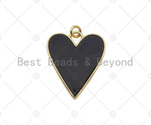 Load image into Gallery viewer, Gold Filled Black White Red Blue Enamel Heart Pendant, SKU#L504