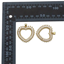 Load image into Gallery viewer, Baguette CZ Gold Open Heart Charm, Sku#LX213