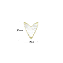 Load image into Gallery viewer, White Mother of Pearl Gold Heart Connector Charm Pendant,Sku#LK1216