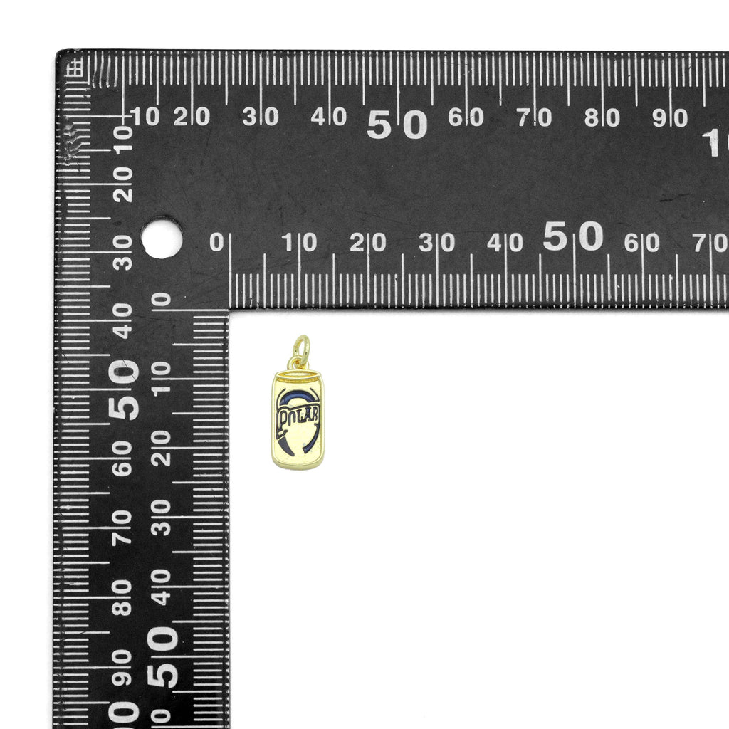 Gold Enamel Polar Can Charm Pendant,Sku#LD729