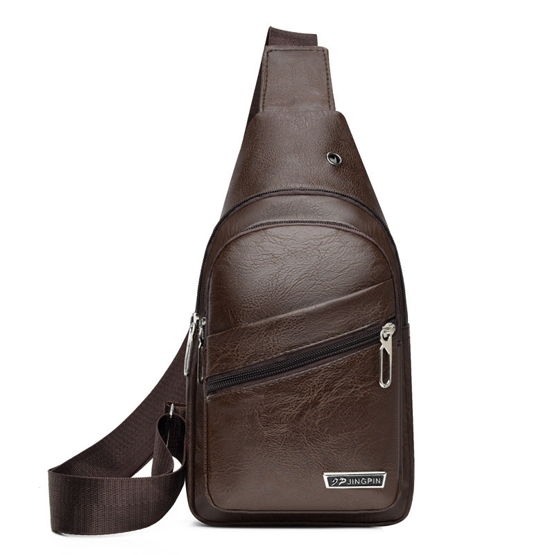 Men's Slim Waterproof PU Crossbody Bag – Lightweight Business Shoulder Bag