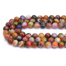 Load image into Gallery viewer, 14mm Orange Green Agate Round Smooth Beads, Sku#U1847