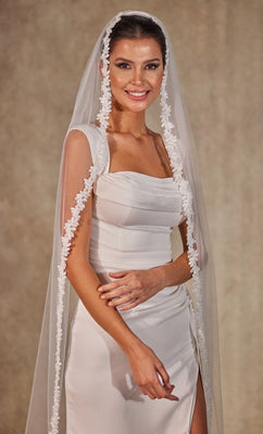 Flower Lace Bridal Veil- D216