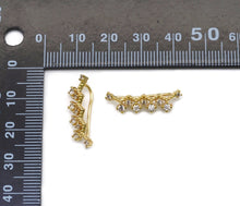 Load image into Gallery viewer, Gold CZ Ear Climber Earrings, Wave Earrings, Sku#B226