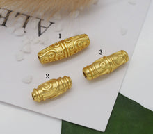 Load image into Gallery viewer, Matt Gold Oval Tube Spacer Beads, Sku#LX38