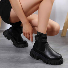 Load image into Gallery viewer, Women's Knitted Mid-Calf Boots | Side Zipper | Non-Slip Rubber Sole | Beige Black Brown