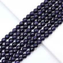 Load image into Gallery viewer, Blue Goldsstone Round Faceted Beads, Sku#U1791