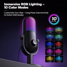 Load image into Gallery viewer, USB Microphone for PC Gaming: Condenser Microphone with RGB