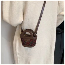 Load image into Gallery viewer, Patchwork Plaid Mini Tote Crossbody Bag - Korean Fashion PU Leather Handbag