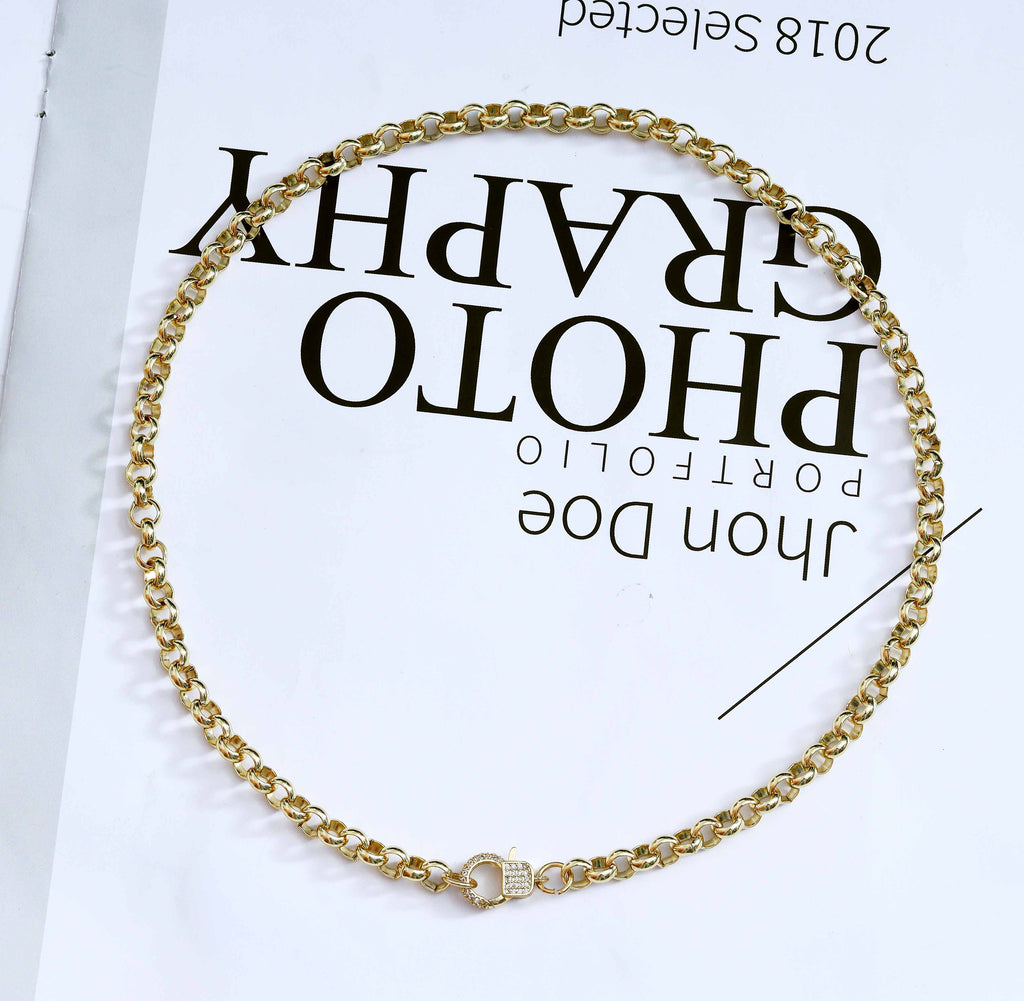 Chunky Square Rolo Chain Necklace, sku#CL11