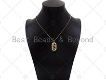 Load image into Gallery viewer, CZ Micro Pave Snake On Oval Shape Pendant/Charm,Cubic Zirconia Gold Charm, Necklace Bracelet Charm Pendant,15x28mm, Sku#LD31