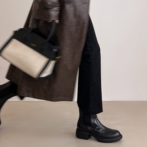 British Style Chunky Heel Ankle Boots