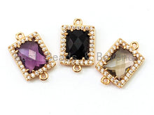 Load image into Gallery viewer, Rectangle Connector with Faceted Crystal Beads, sku#A82