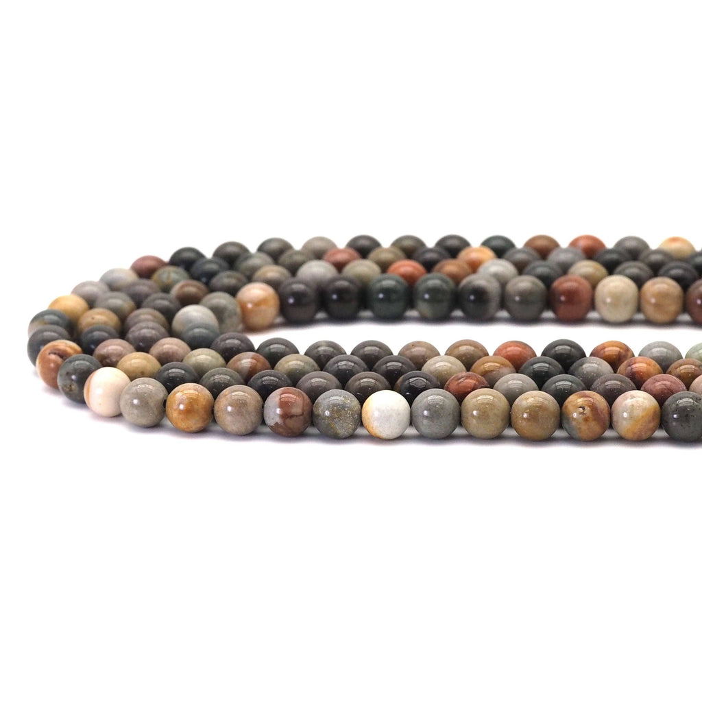 American Picture Jasper Round Smooth Beads, Sku#U1726