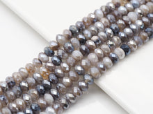 Load image into Gallery viewer, Mystic Natural Gray Banded Agate Rondelle Faceted Beads, Sku#UA266