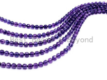 Load image into Gallery viewer, Special Cut Quality Natural Amethyst Round Faceted beads, 6mm/8mm/10mm/2mm, Loose Dark Puple Gemstone Beads, 15.5 inch strand, SKU#V3C