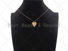 Load image into Gallery viewer, CZ Micro Pave Radial Heart Shape Pendant/Charm,Cubic Zirconia Gold/Silver Charm, Necklace Bracelet Charm Pendant, 19x20mm, Sku#L385