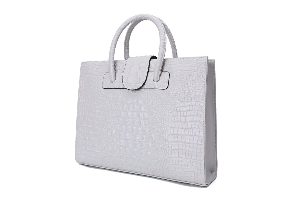 Women's Large Capacity Genuine Leather Tote Bag – Crocodile Pattern Business Shoulder Bag